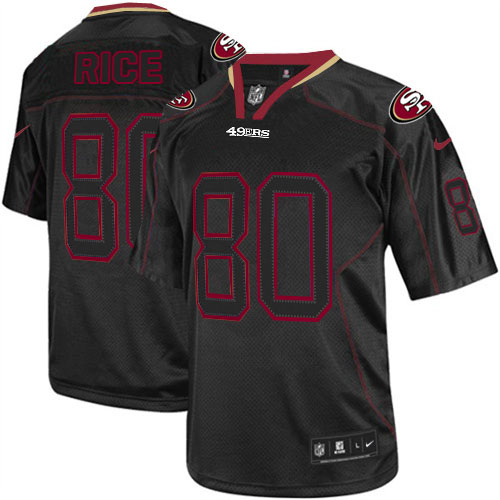 Youth Elite Jerry Rice Nike Jersey Lights Out Black - #80 NFL San Francisco 49ers